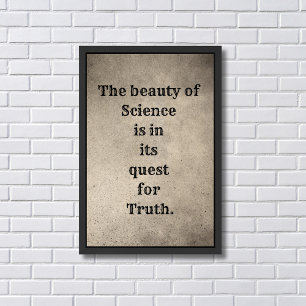 Beauty of Science Quote Inspirational Framed Art