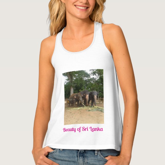 Beauty of Sri Lanka Elephant Tank Top for Women (Front)