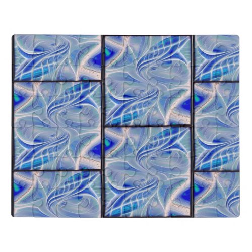 Beauty of the Blues Fractal Tessellation Geometric Jigsaw Puzzle