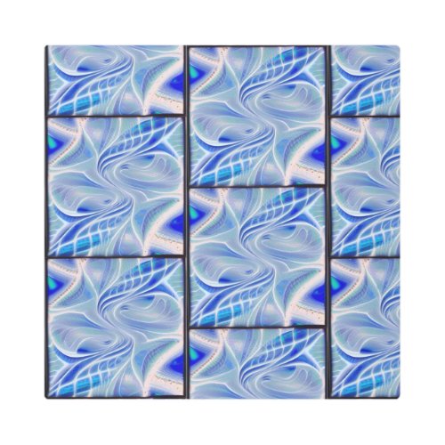 Beauty of the Blues Fractal Tessellation Geometric Metal Print