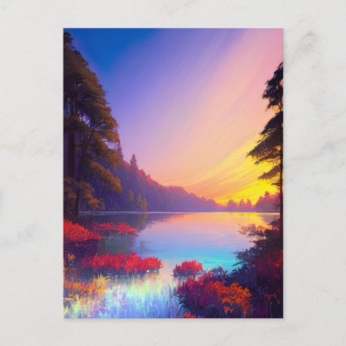 Beauty of the Secluded Lake in the Wilderness Postcard