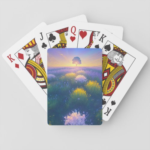 Beauty of the Tree atop the Hill Poker Cards