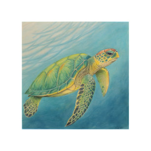 Beauty of the turtle wood wall art