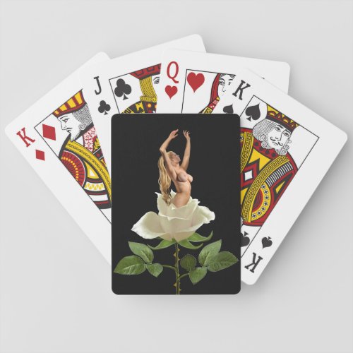 BEAUTY OF THE WHITE ROSE PLAYING CARDS