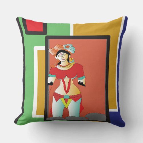 Beauty on squres throw pillow