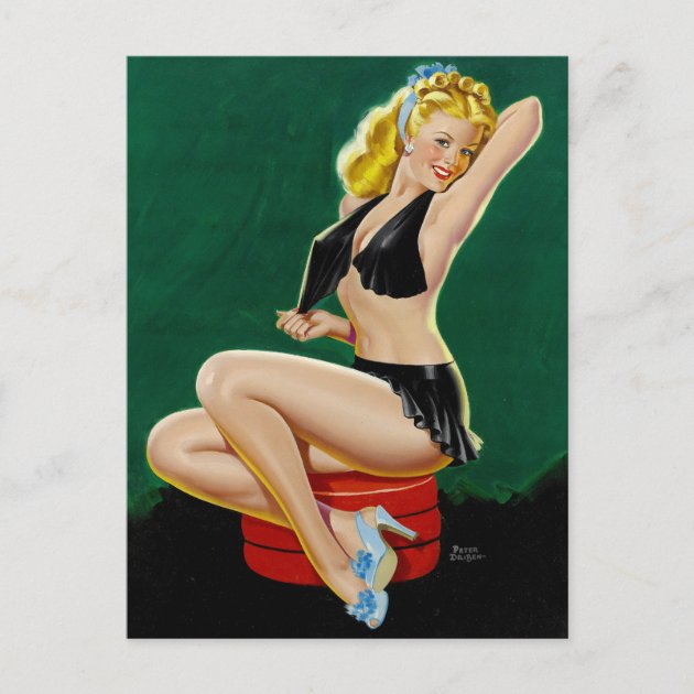 Tinworld Beauty Parade Pin-Up Girl Sign – Retro Metal Wall Art For Man Cave, Garage, 8x11 Inches