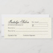BEAUTY PARLOUR GIFT CERTIFICATE (Back)