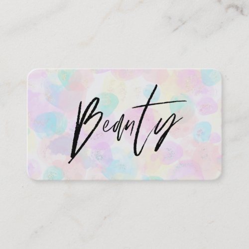 *~* BEAUTY Pastel Abstract Soft Rainbow Modern Business Card