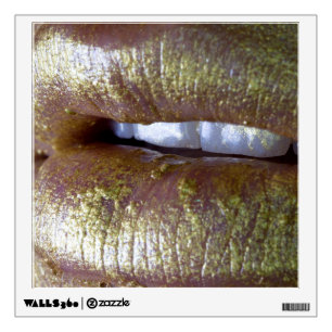 Beauty Photo Close Up Lips Gold Glitter Wall Decal