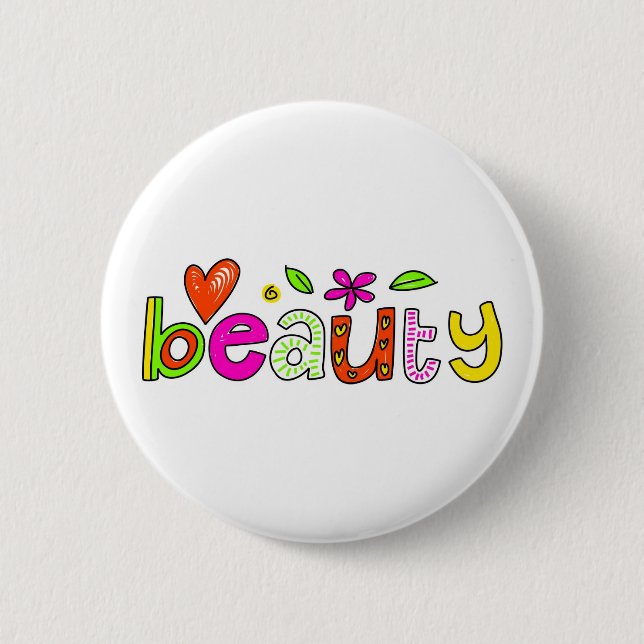 beauty pinback button (Front)