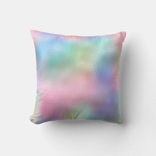 Beauty Pink Blue Green Pastel Ombre Glass Molten Throw Pillow