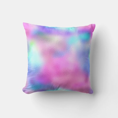Beauty Pink Blue Ocean candy Ombre Purple Throw Pillow