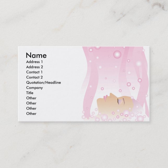 Beauty Pink Bubbles Business Card (Front)