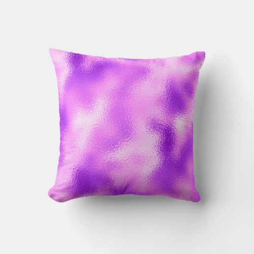 Beauty Pink White Purple Amethyst Ombre Glass Throw Pillow