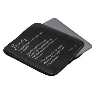 Beauty poem poetry black white laptop sleeve