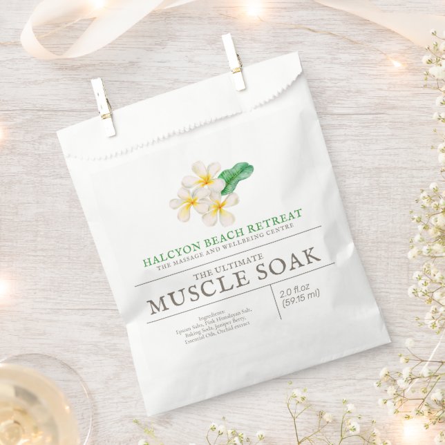Beauty  product plumeria frangipani muscle soak favor bag (Clipped)