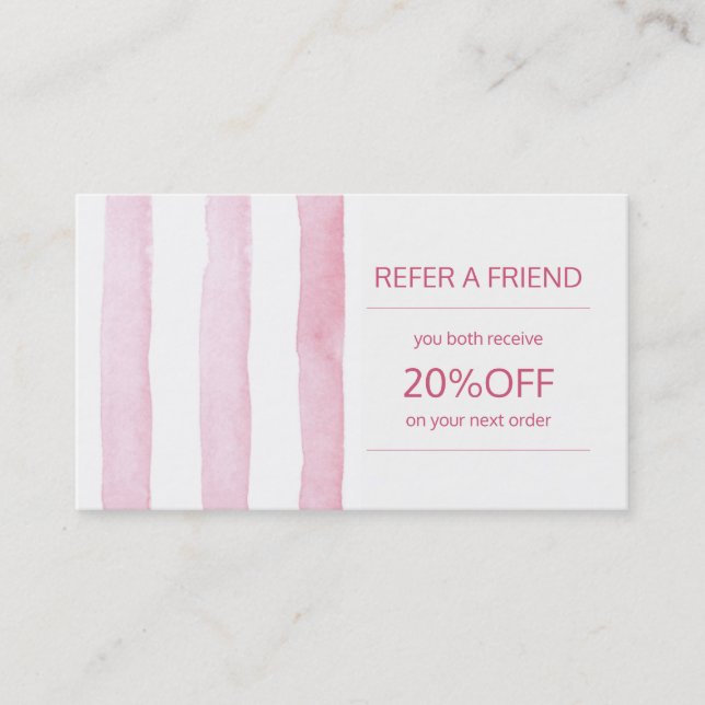 Beauty products distributor referral template card (Front)