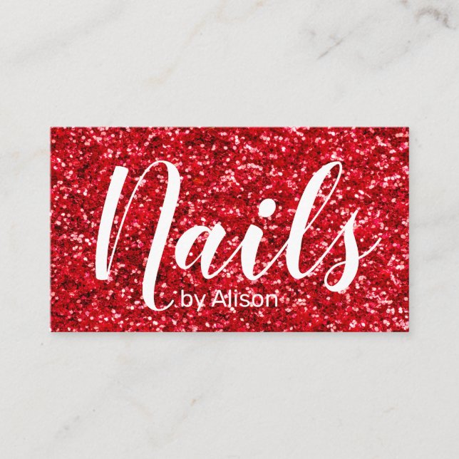 Beauty Profession Glitter Business Card (Front)