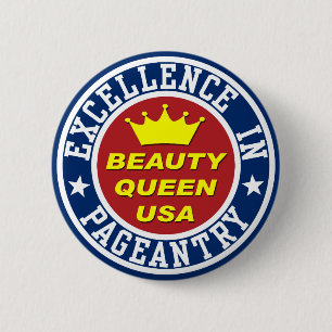Beauty Queen Badge Button