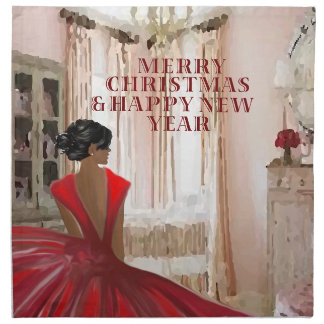 Beauty Queen Christmas Napkin (Front)