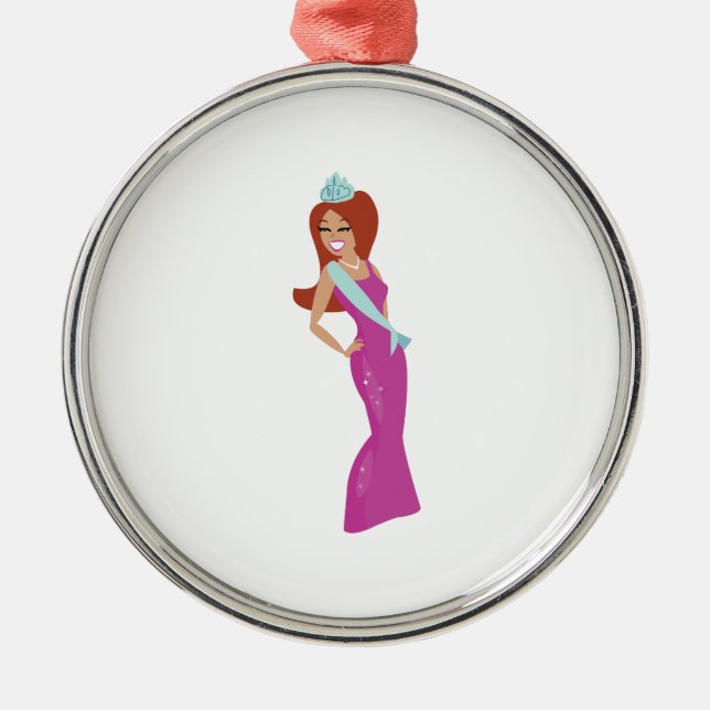 Beauty Queen Metal Ornament (Front)
