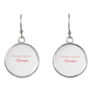 Beauty queenhashtag light red add name girl boss earrings