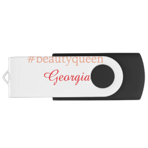 Beauty queenhashtag light red add name girl boss flash drive
