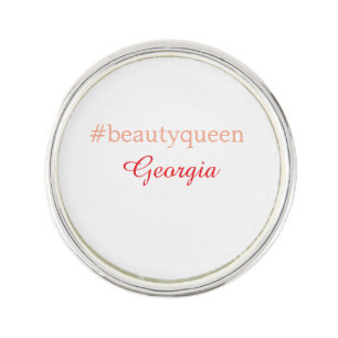 Beauty queenhashtag light red add name girl boss  lapel pin