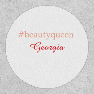 Beauty queenhashtag light red add name girl boss  patch