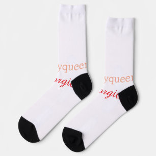 Beauty queenhashtag light red add name girl boss socks