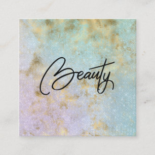 *~* BEAUTY Rainbow Glimmer Gold Business Card