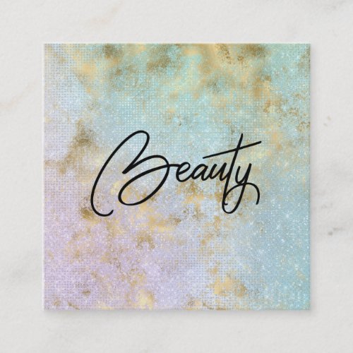  BEAUTY  Rainbow Glimmer Gold Business Card