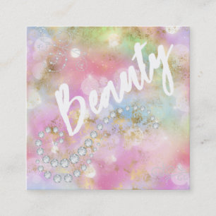 *~* BEAUTY Rainbow Gold Grunge Business Card