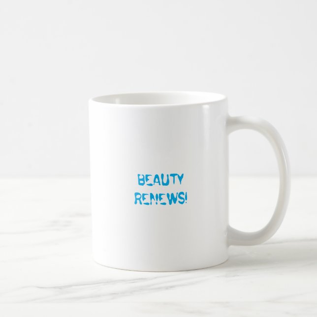 Beauty Renews Light Blue Graffiti Brushstroke Coffee Mug (Right)