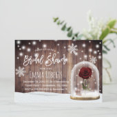 Beauty Rose Dome Rustic Winter Bridal Shower Invitation (Standing Front)
