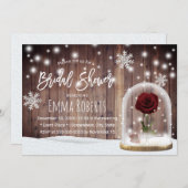 Beauty Rose Dome Rustic Winter Bridal Shower Invitation (Front/Back)