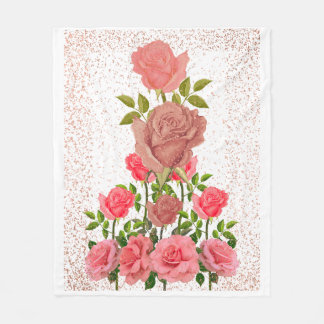 Beauty roses fleece blanket