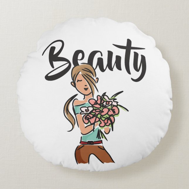 Beauty Round Pillow (Front)