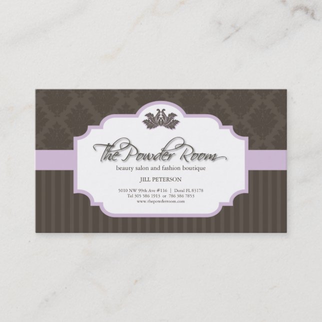 Beauty Salon and Fashion Boutique Business Card (Front)