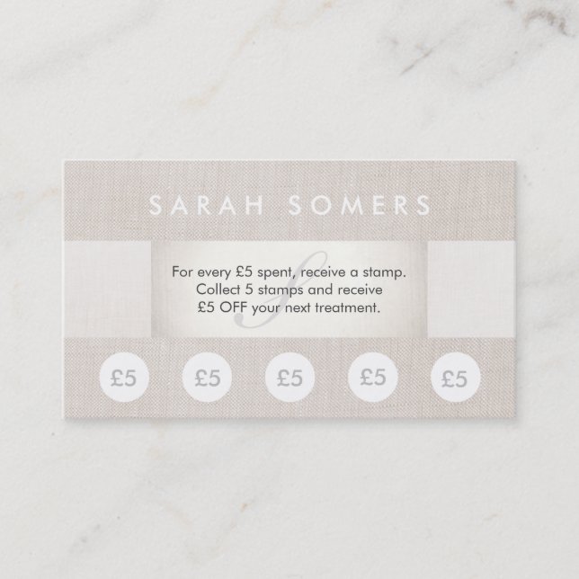 Beauty Salon and Spa 5 Stamp Punch Loyalty Card (Front)