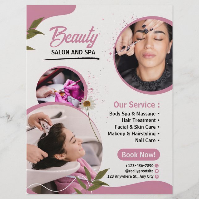 Beauty Salon and Spa Professional Promotional  Flyer (Front)