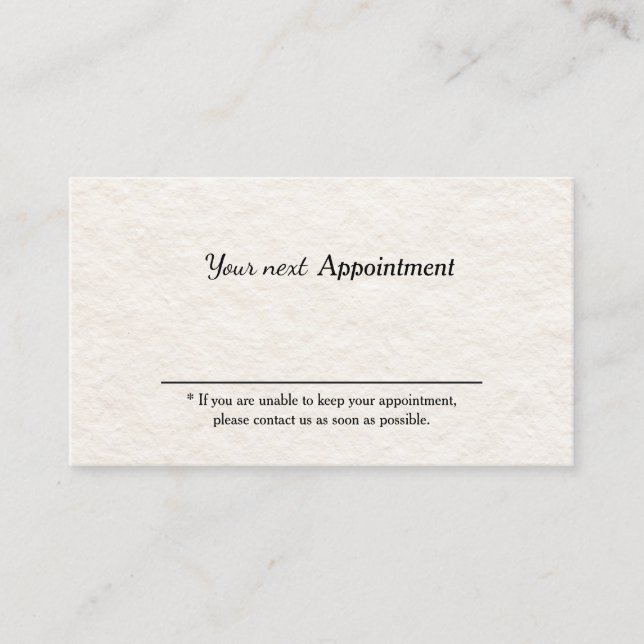 Beauty Salon Appointment Card (Front)