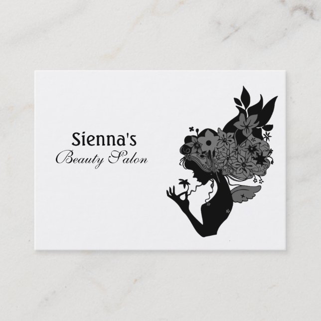Beauty Salon Appointment Card (Black) (Front)