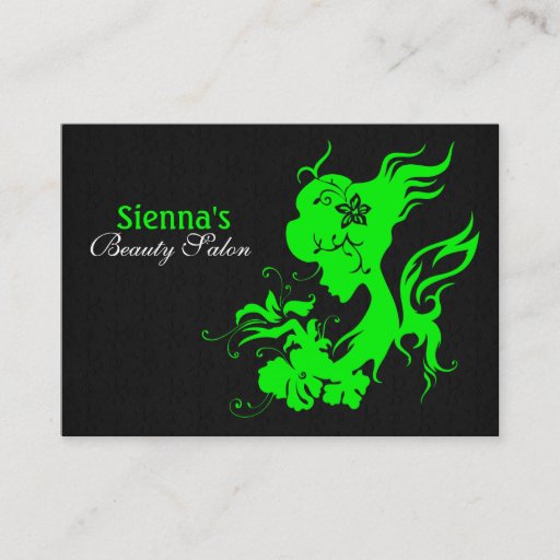 Customizable Beauty Salon Appointment Card (Lime) Business Card