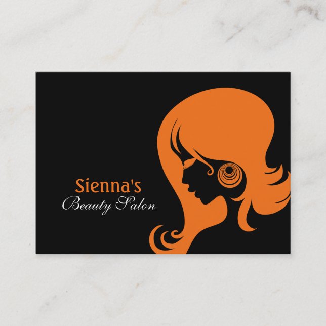 Beauty Salon Appointment Card (Orange) (Front)