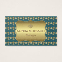 Beauty Salon Appointment Golden Monogram Business Card