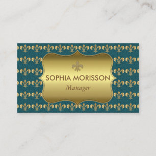Beauty Salon Appointment Golden Monogram Card