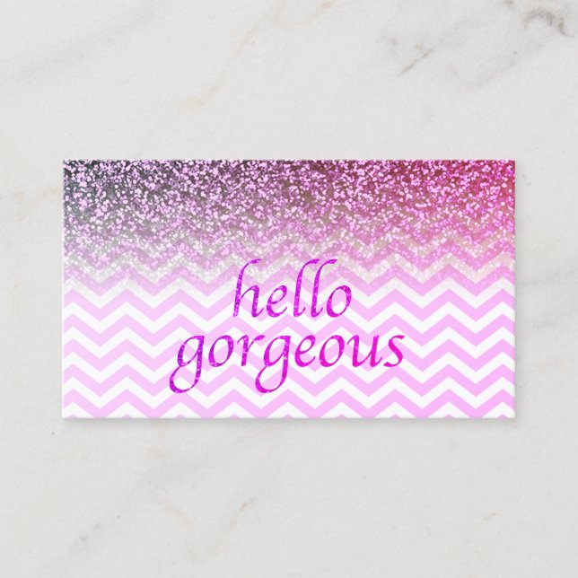 Beauty Salon Appointment Hello Gorgeous Chevrons Card (Front)