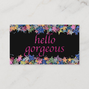 Beauty Salon Appointment Hello Gorgeous Glitter Card