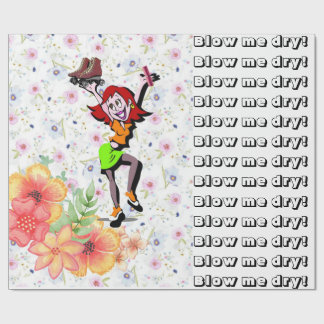 Beauty Salon, Barbershop Wrapping Paper Blow medry